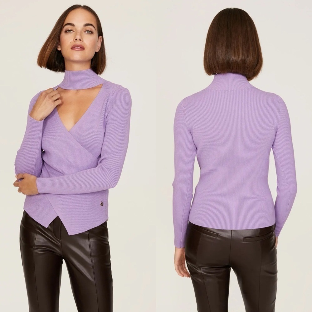 Milly Reversible Crossbody Sweater in Lilac Purple